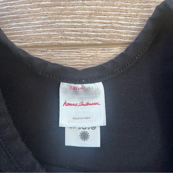 Hanna Andersson Black Tulle Confetti Long Sleeve Dress Girls Sz 8 Birthday Party - Picture 4 of 9